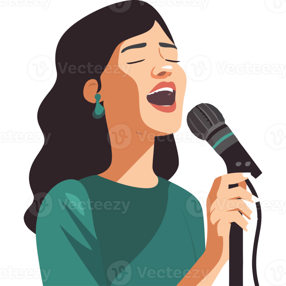 Cartoon Woman Singing